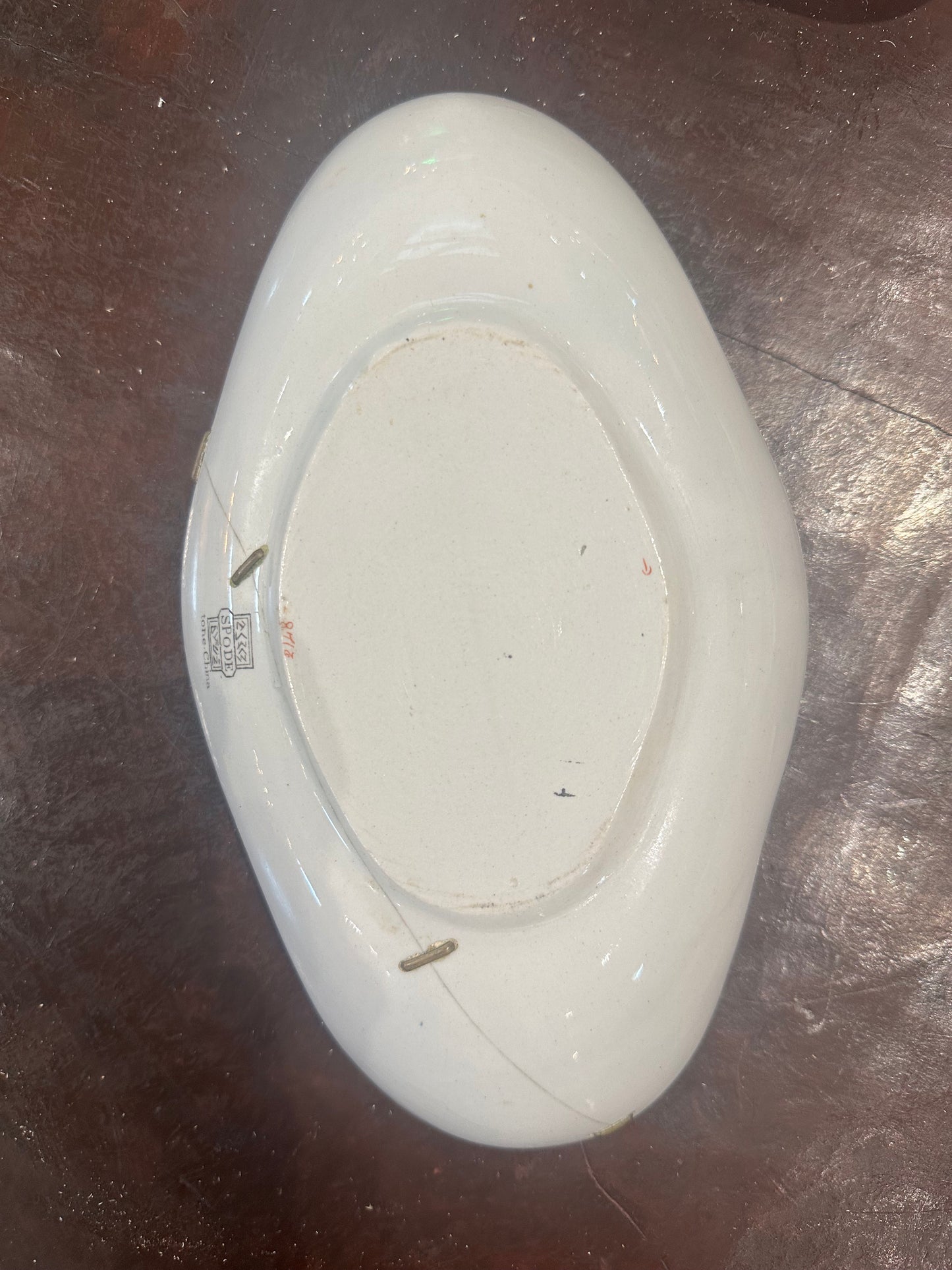 Spode Small Indian Tree Tureen with Lid and Staple Repaired Underplate