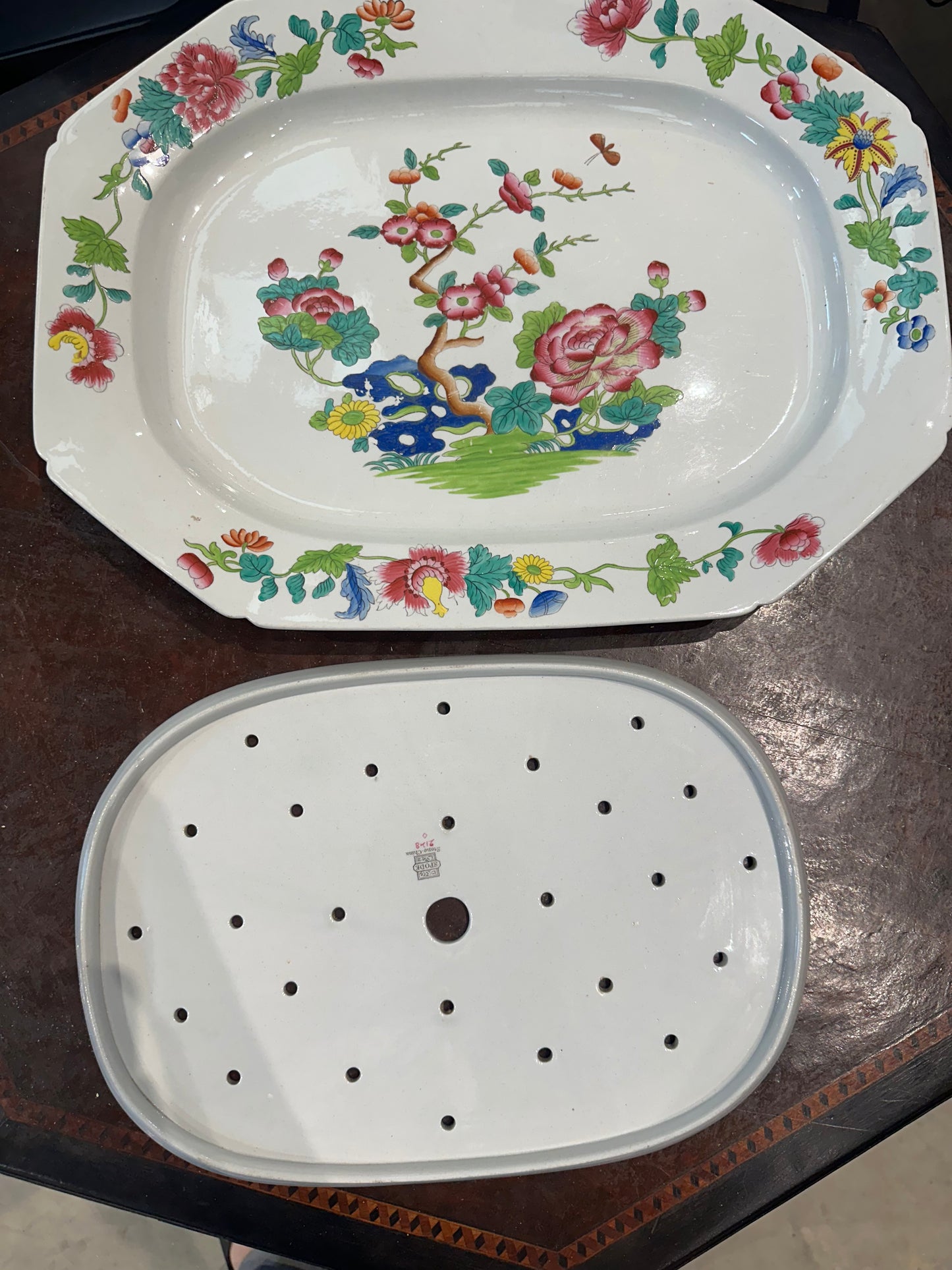 Spode Indian Tree 19" Large Platter with Drip Tray Insert