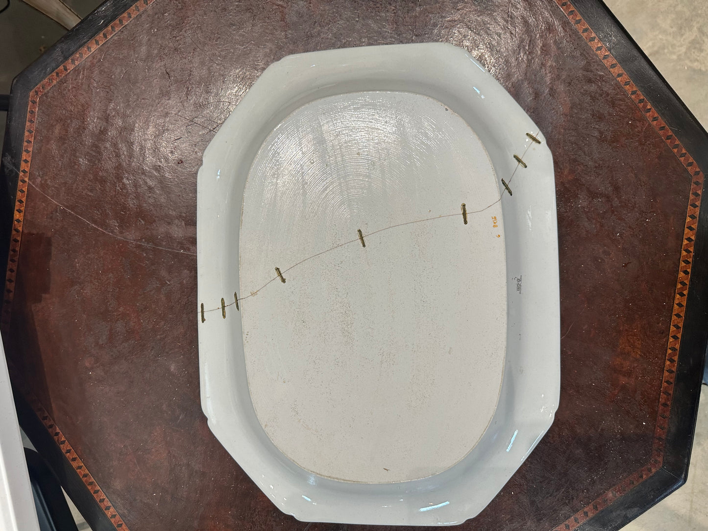 Large Spode “Indian Tree” 19" Platter with Staple Repair