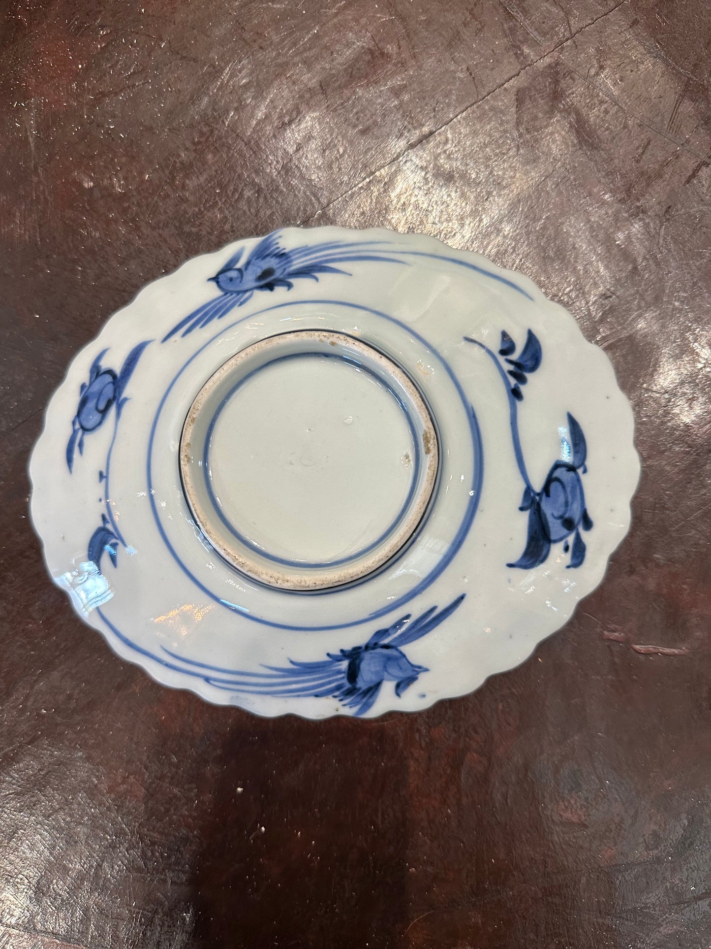 Miniature Meiji Period Imari Porcelain Plate Scalloped Edge Hand Painted