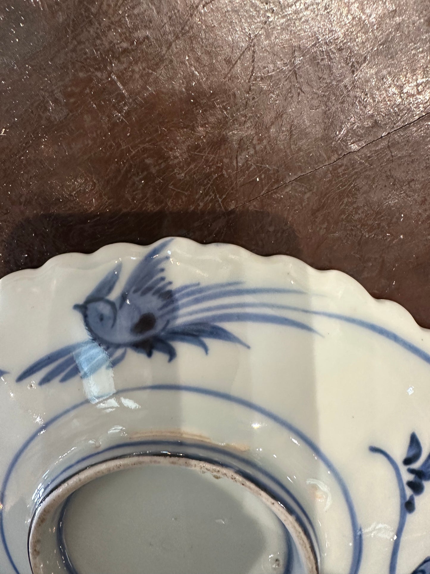 Miniature Meiji Period Imari Porcelain Plate Scalloped Edge Hand Painted