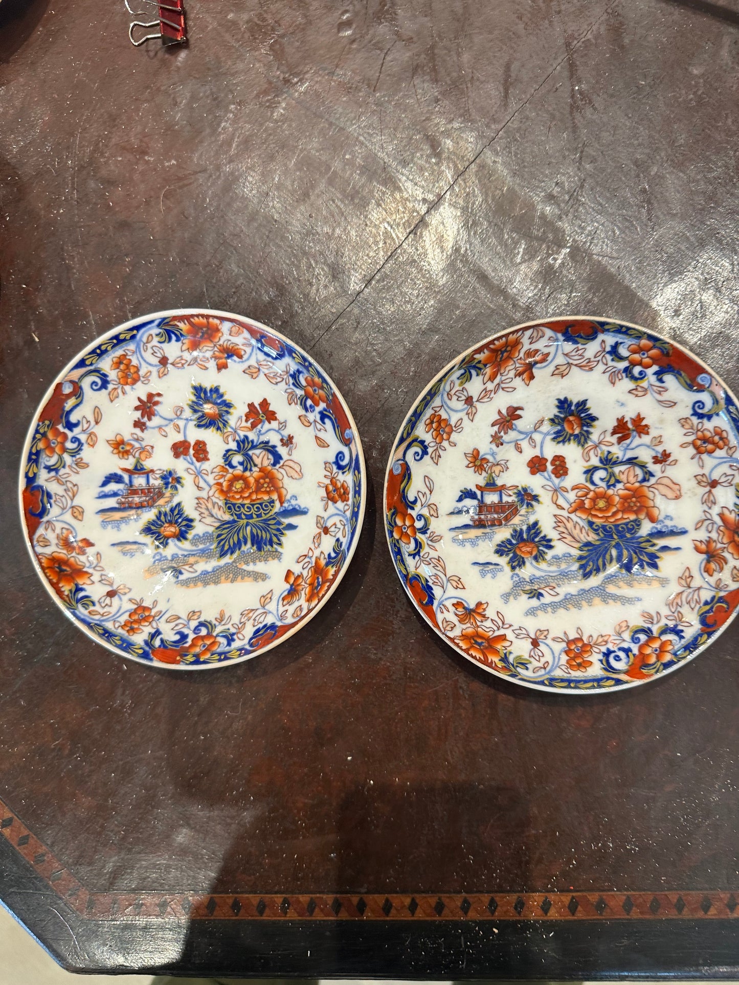 Amherst Japan Transferware Plate – Floral & Pagoda Motif