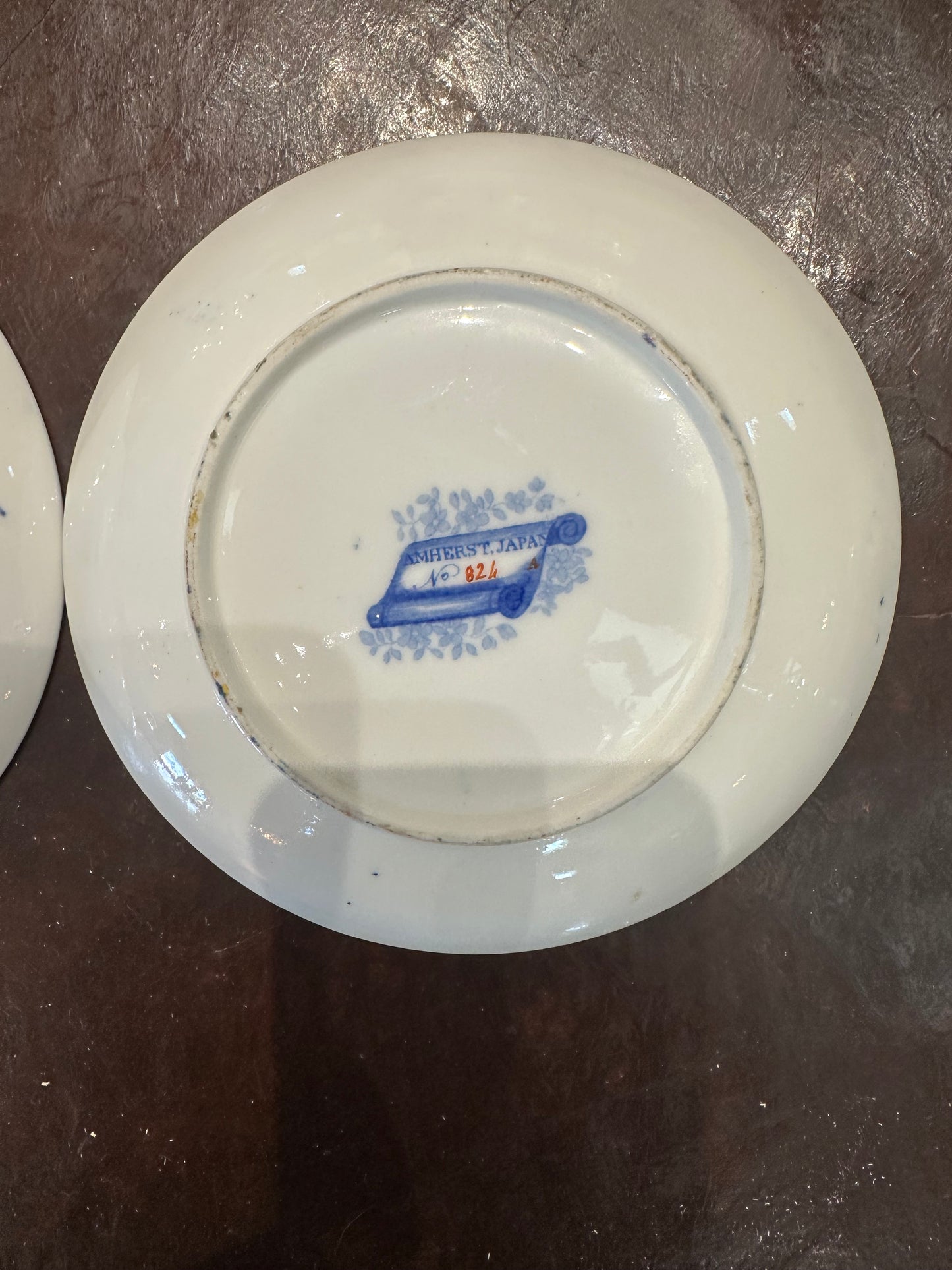 Amherst Japan Transferware Plate – Floral & Pagoda Motif