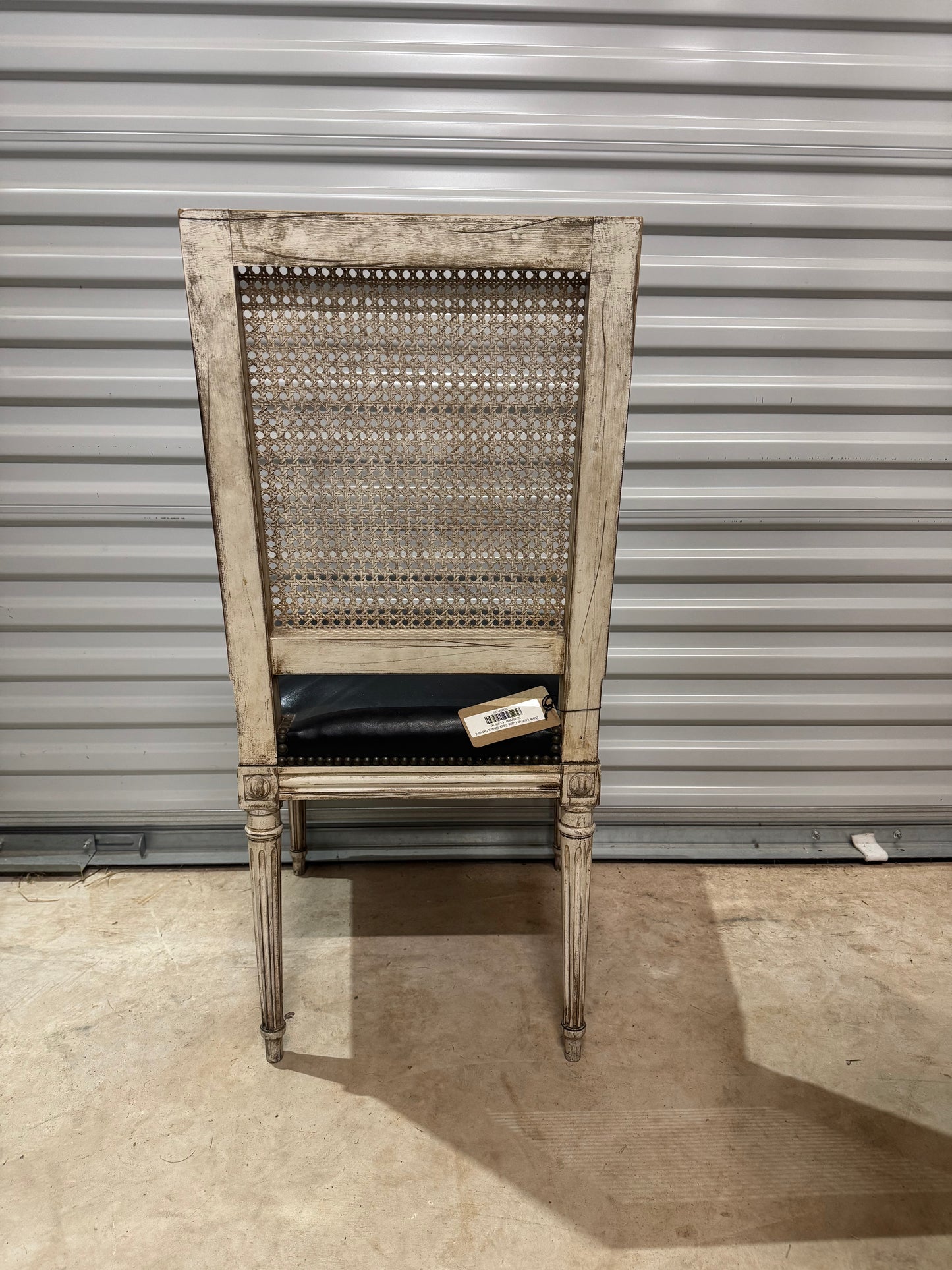 Black Leather Cane Back Chairs (6 Available) Sold Individually