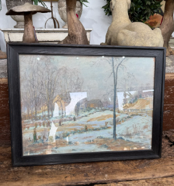 Pastel Landscape Painting Circa 1860