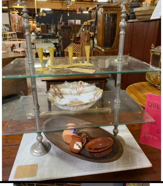 Antique French Marble and Glass Bakery Display Stand