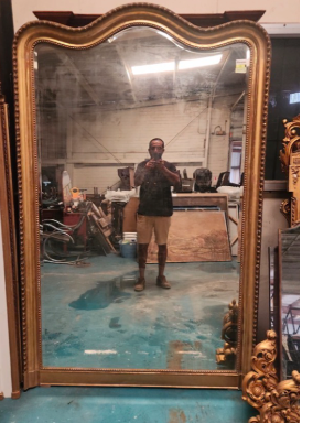 Antique French Louis Philippe–Style Giltwood Mirror