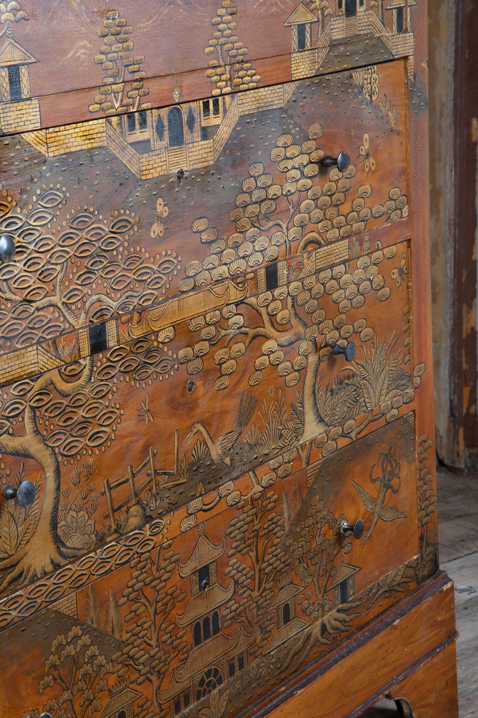 French Chinoiserie Painted Chest of Drawers