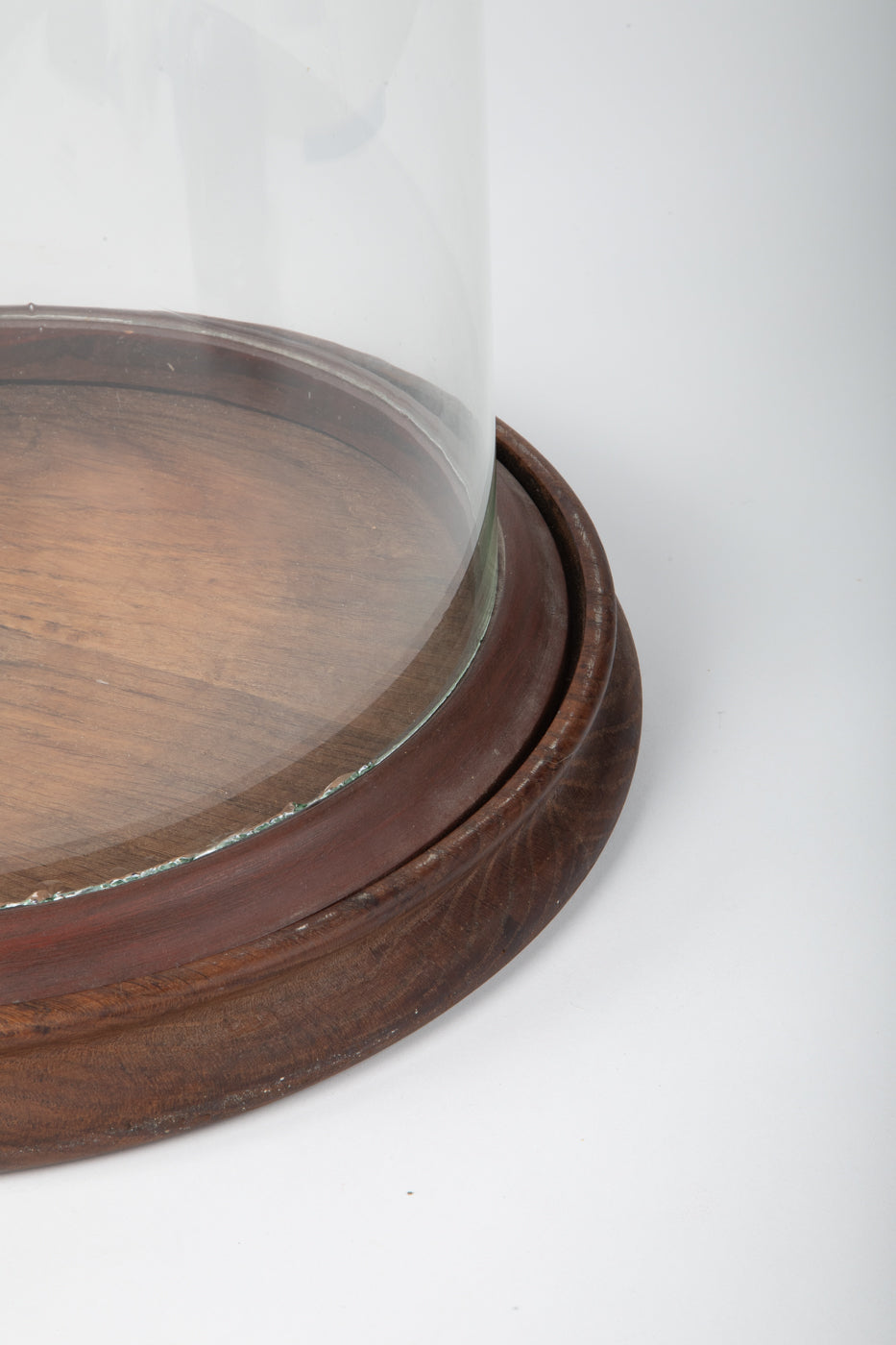 Large Glass Dome with Wooden Base