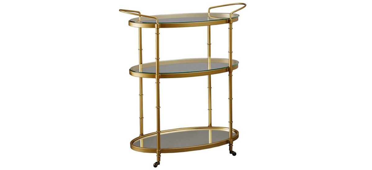 Classic Gold Framed 3-Tier Bar Cart