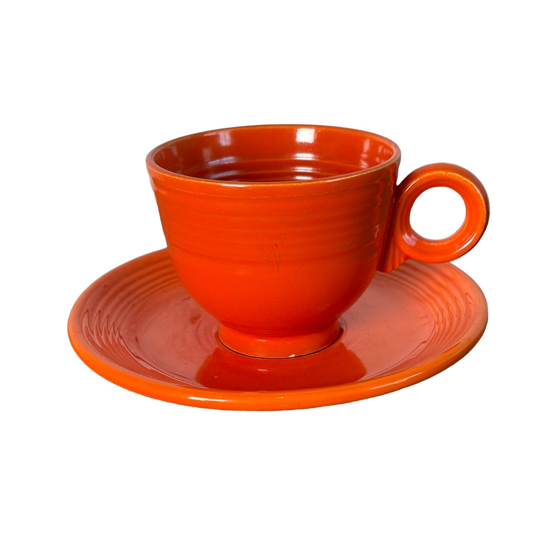 Original Red Fiestaware Cup and Saucer