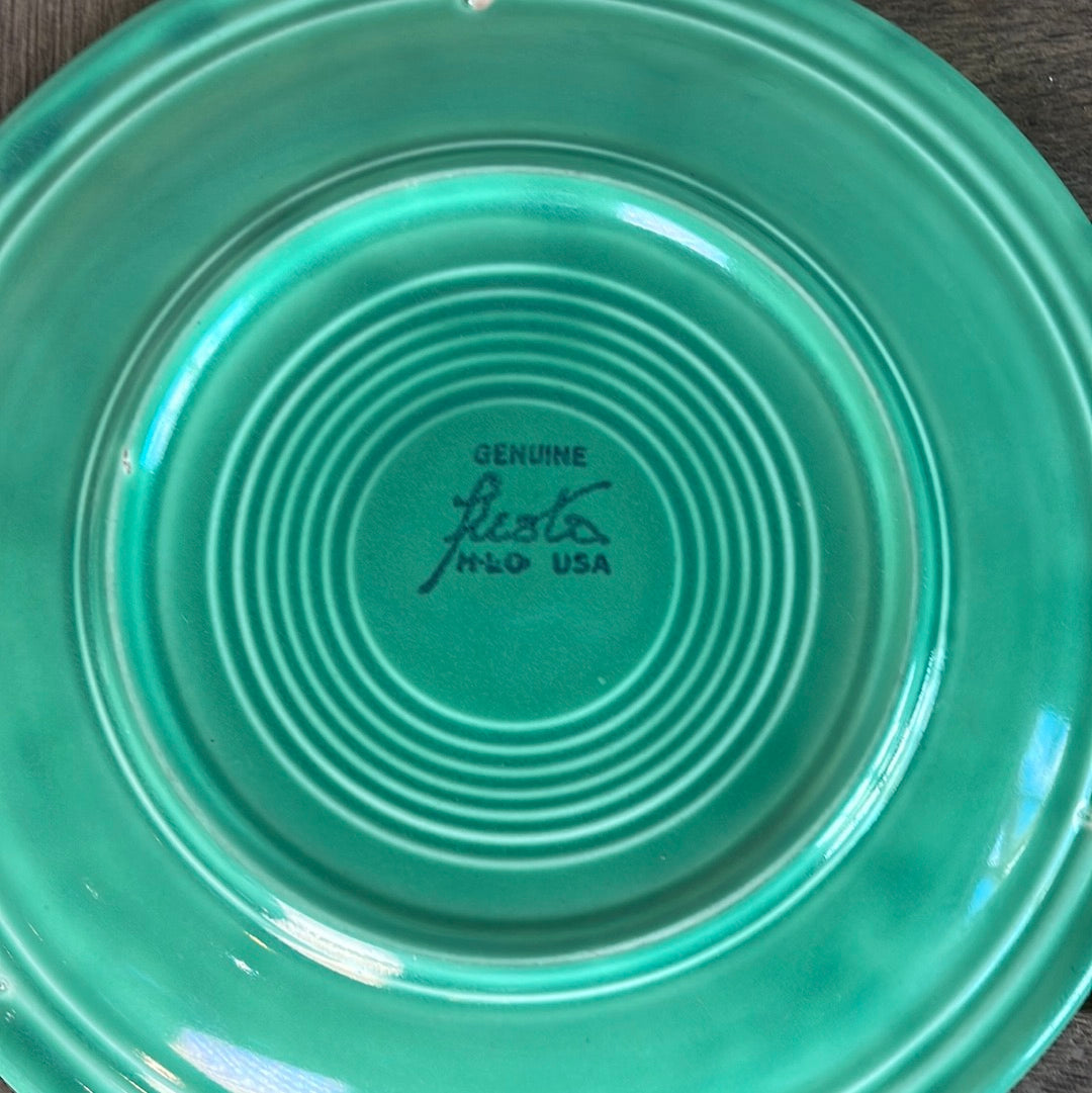 Vintage Fiestaware Green Luncheon Plate Homer Laughlin Fiestaware 9.5" Diameter