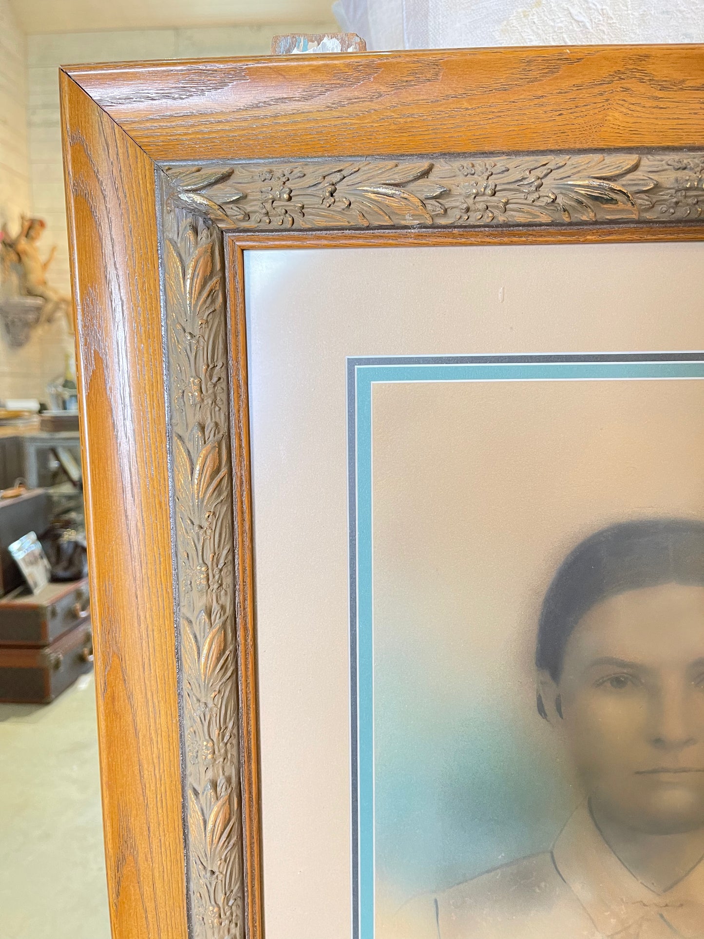 Charcoal and Pastel Husband and Wife Framed 19th Century Artwork