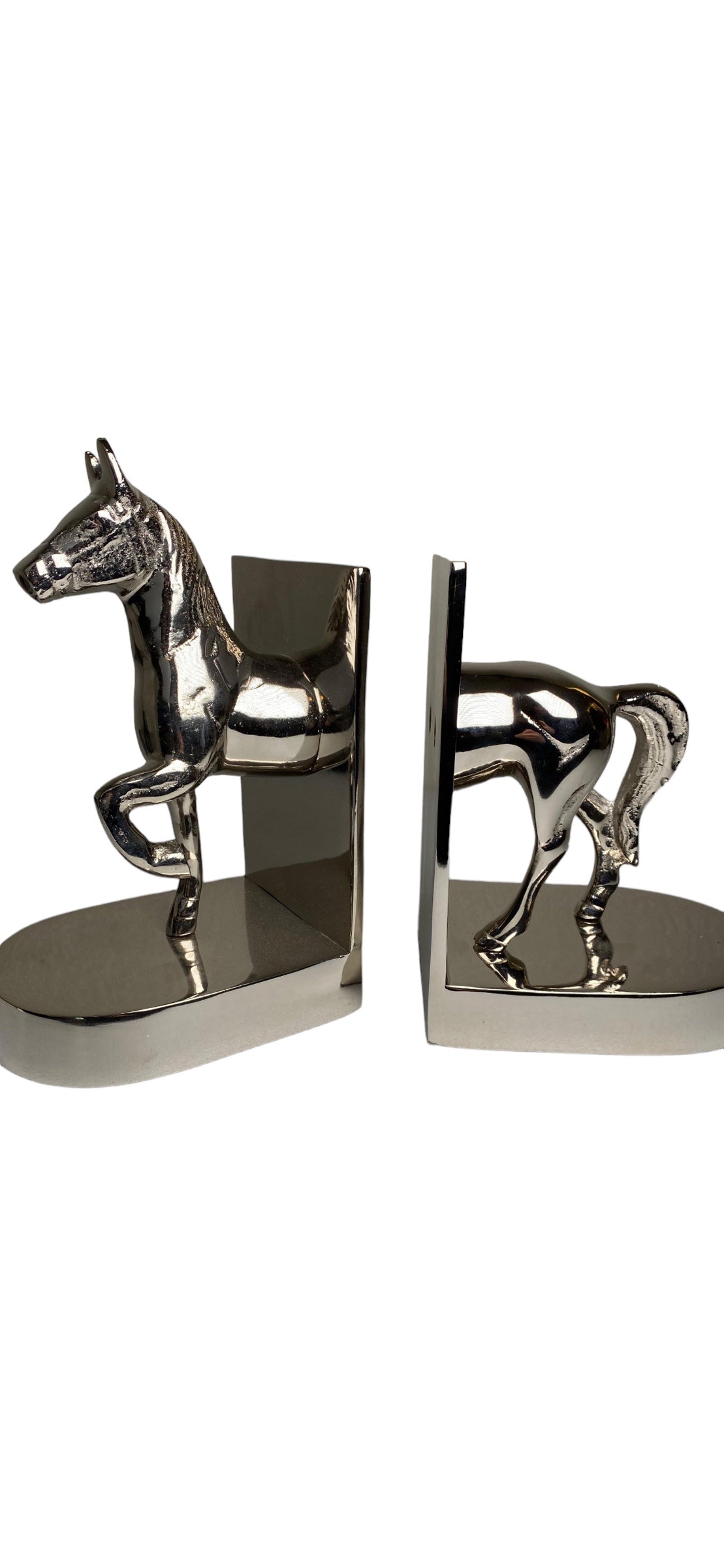 Silver Horse Bookends