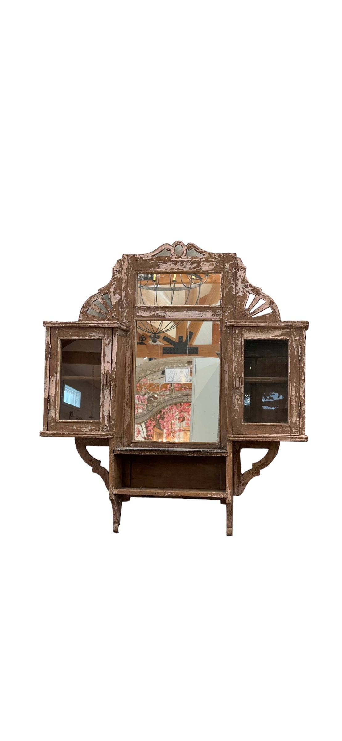 Shelf with Mirror and Towel Bar
