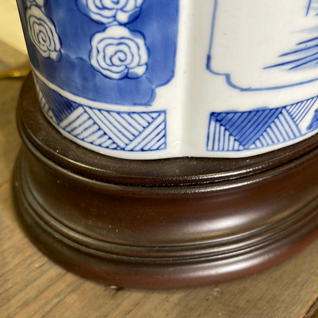 Small Blue & White Asian Lamp