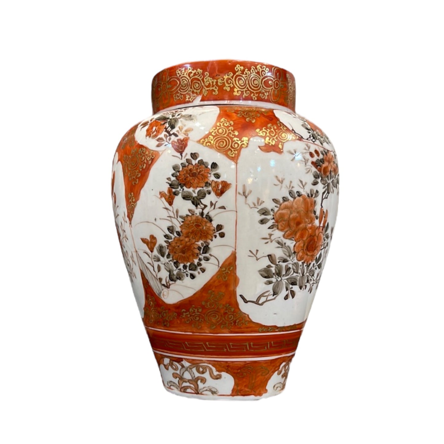 Meiji Kutani Lidded Ginger Jar