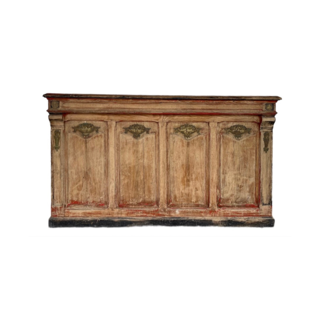 French Bar with Touches of Red and Metal Detail Circa 1910