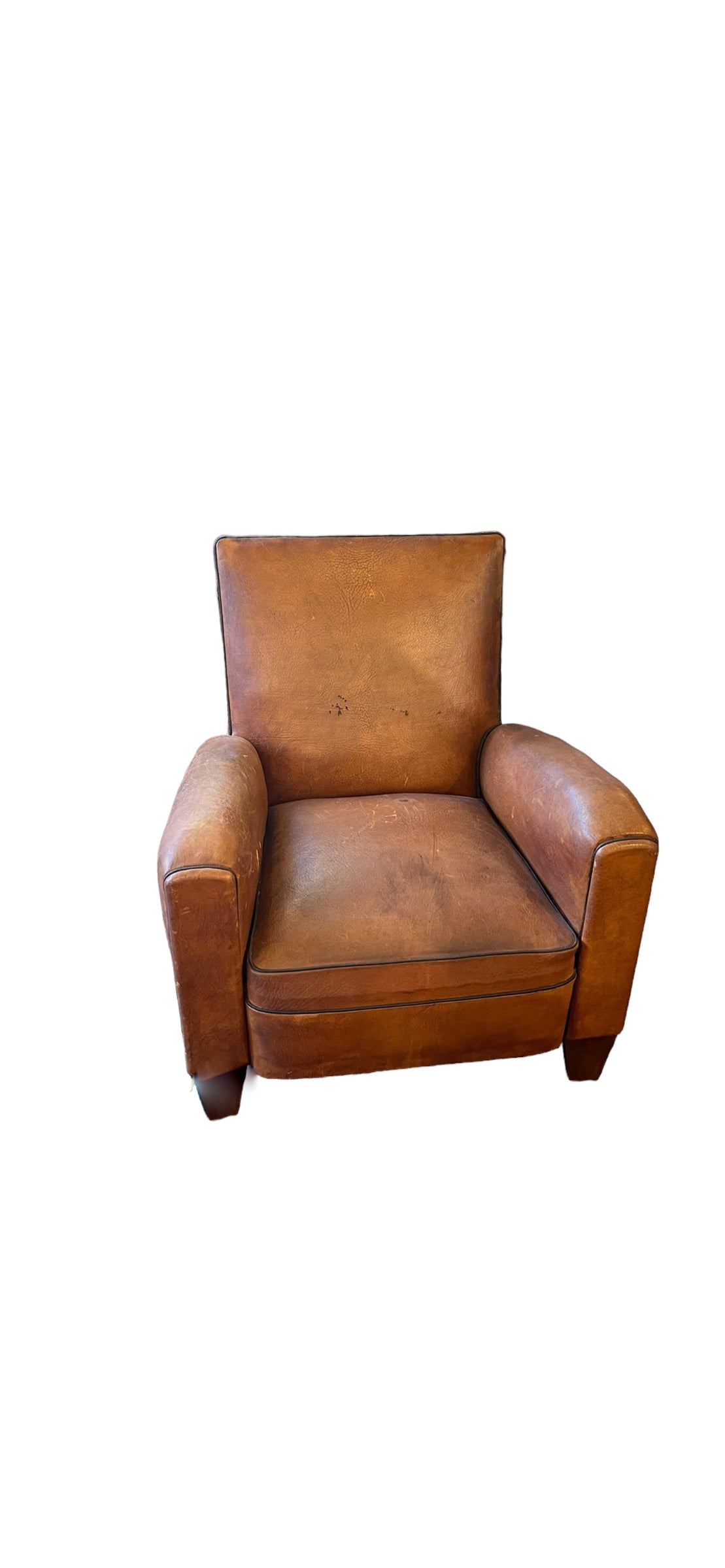Flat Top Leather Club Chair