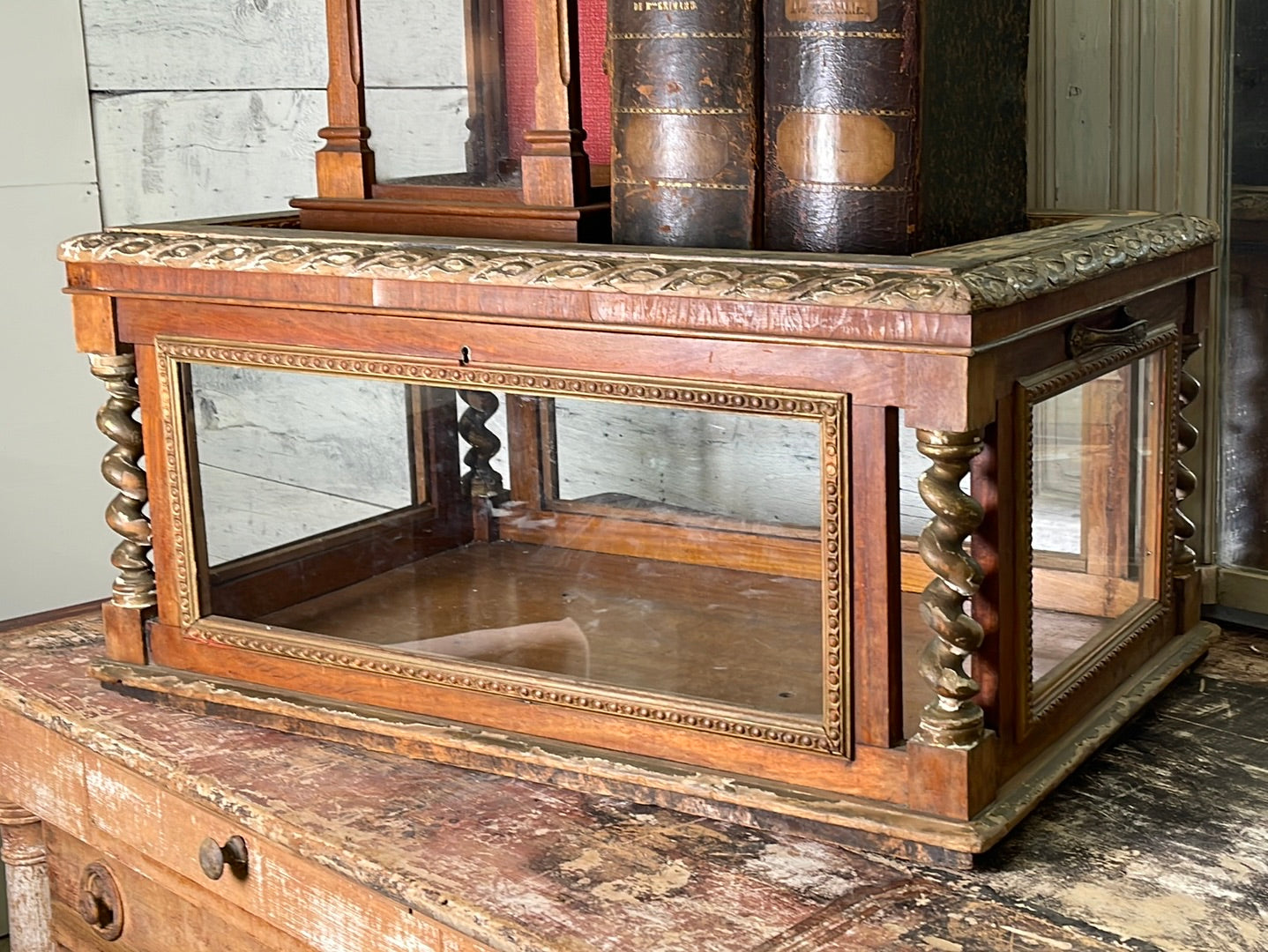 French Display Case Wood and Clear