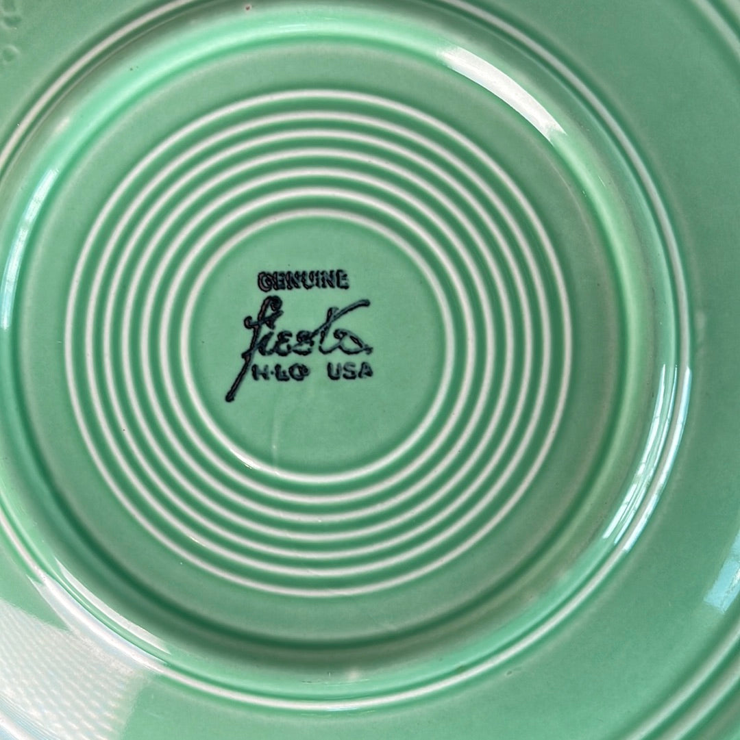 Vintage Fiestaware Green Luncheon Plate Homer Laughlin Fiestaware 9.5" Diameter