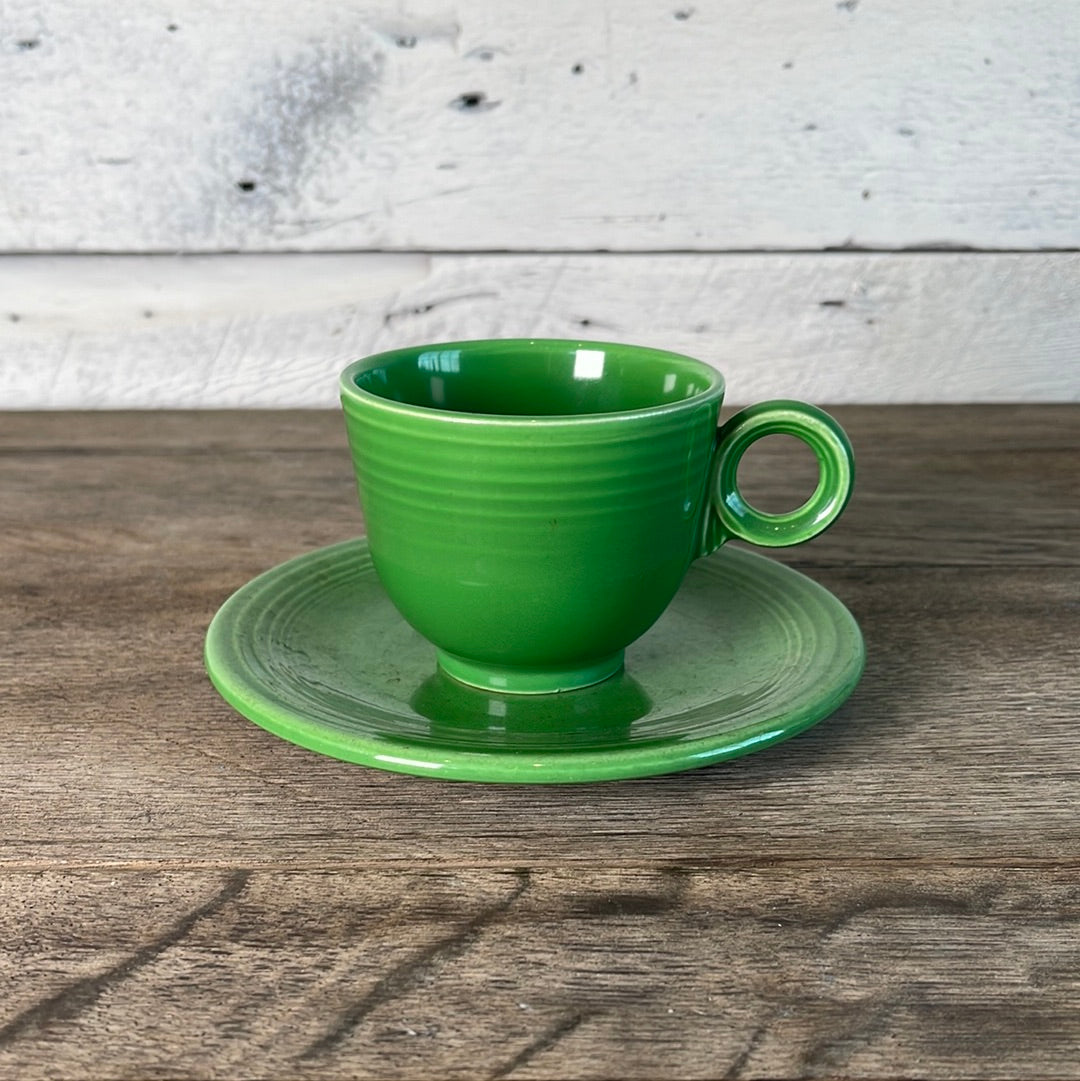 Medium Green Fiestaware Cup and Saucer