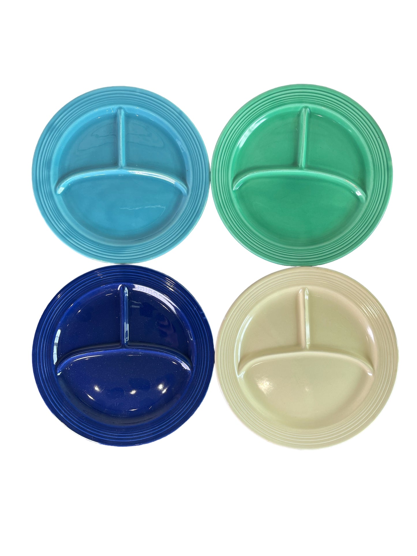 Set of 4 Vintage Homer Laughlin Fiesta Fiestaware Compartment Plate 10"