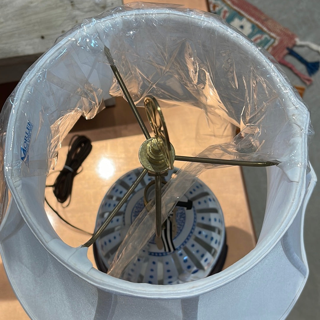 Blue & White Porcelain Bird Cage Lamp