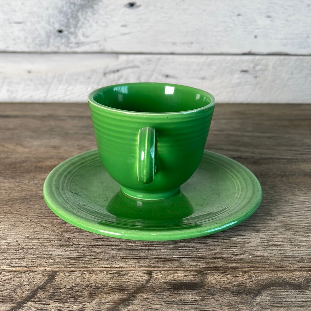 Medium Green Fiestaware Cup and Saucer