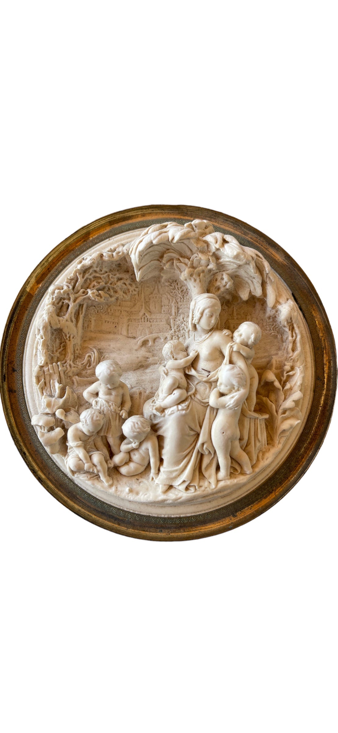 Antique Carved Meerschaum Pierre Alexander Schoenewerk Religious Plaque 19 Century