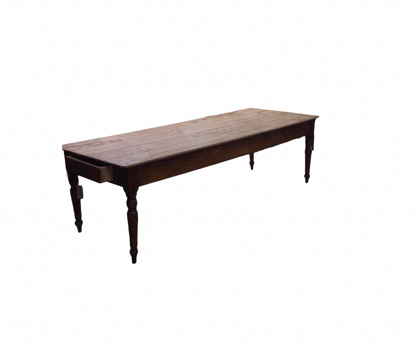 French Dining Table with Sycamore Top and 2 Drawers