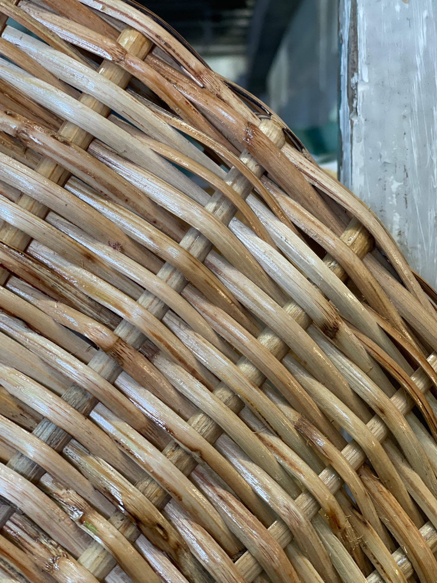 32” Rattan Mirror with Matching Hangar