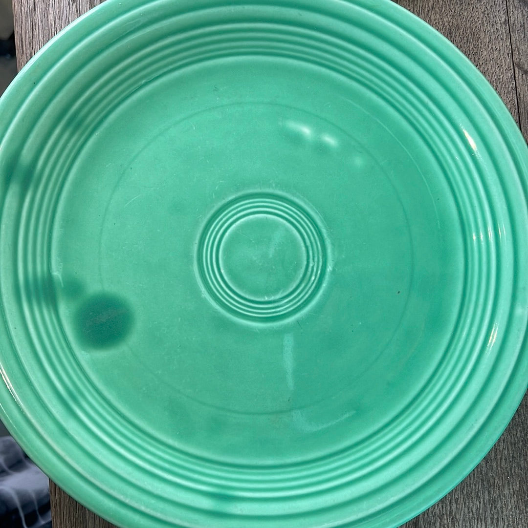 Vintage Fiestaware Green Luncheon Plate Homer Laughlin Fiestaware 9.5" Diameter