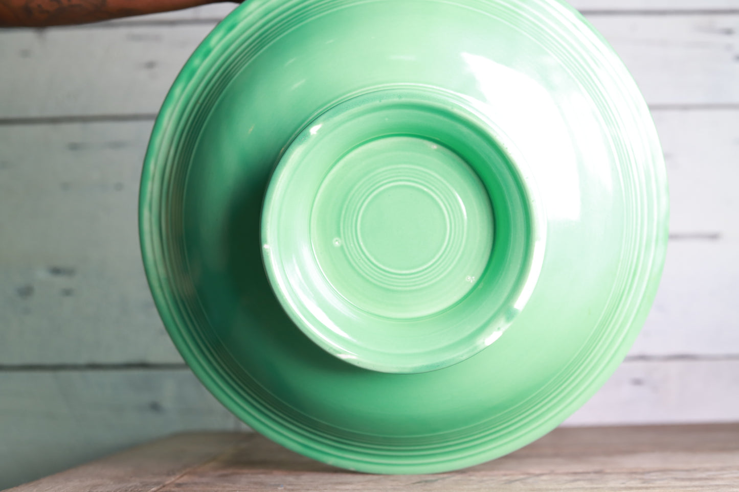 Vintage Fiestaware Green Footed Comporte