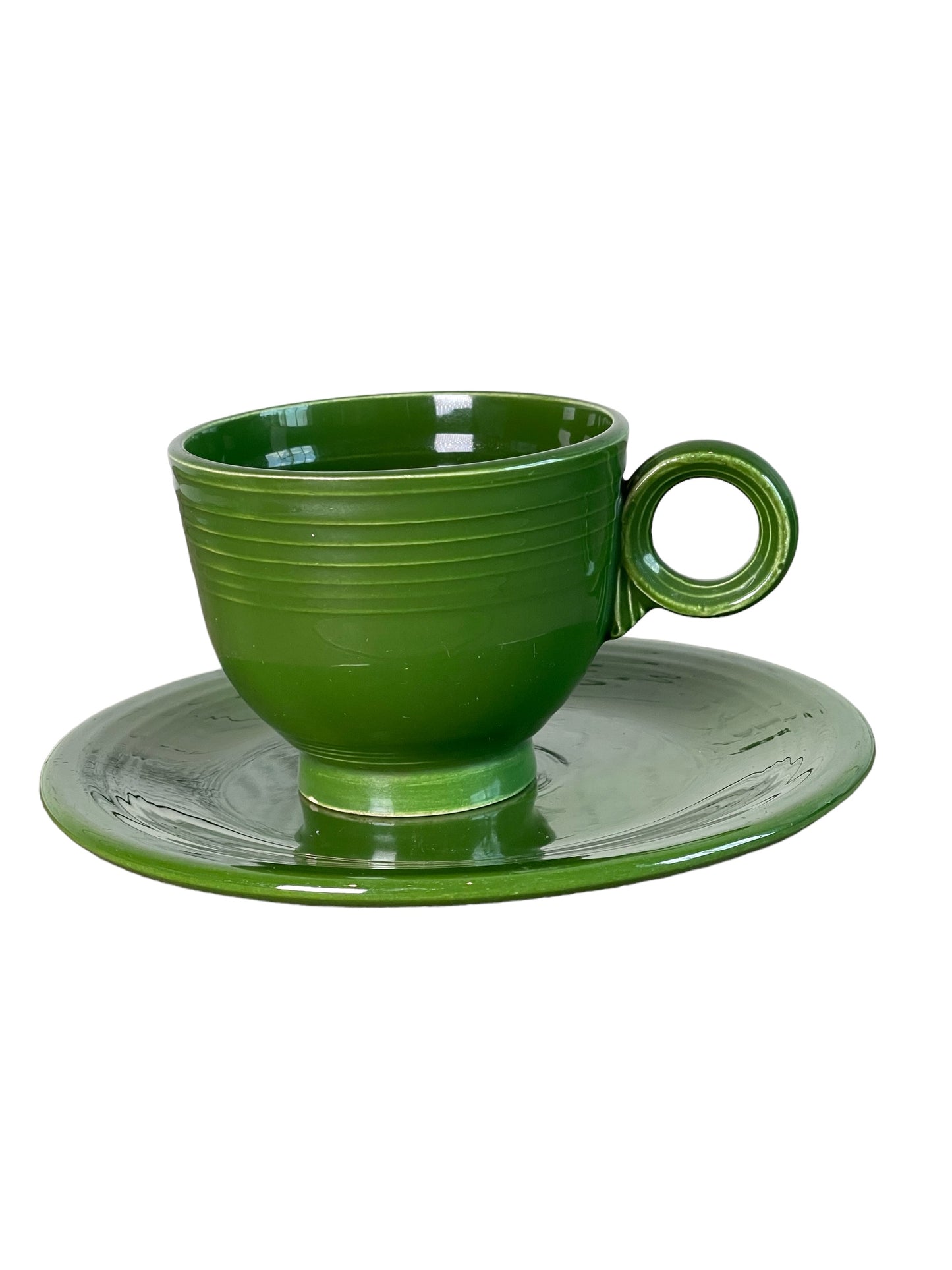 Forest Green Fiesta Ware Cup and Saucer