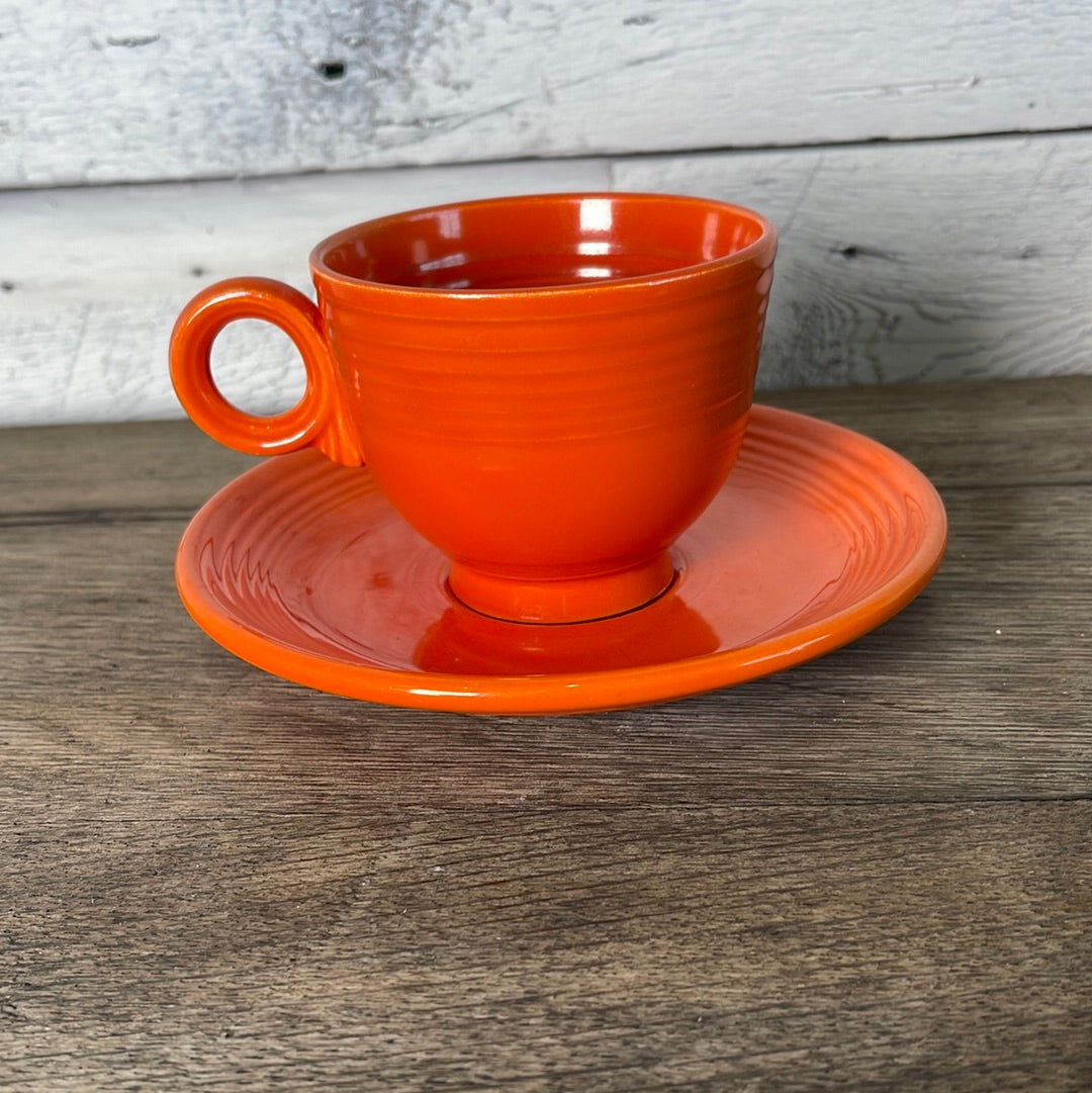 Original Red Fiestaware Cup and Saucer