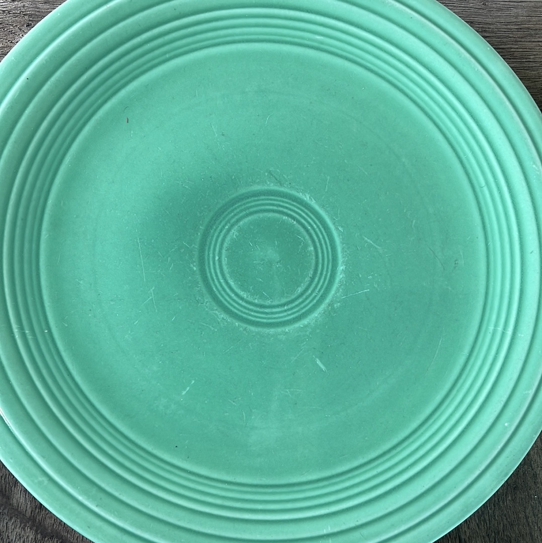 Vintage Fiestaware Green Luncheon Plate Homer Laughlin Fiestaware 9.5" Diameter