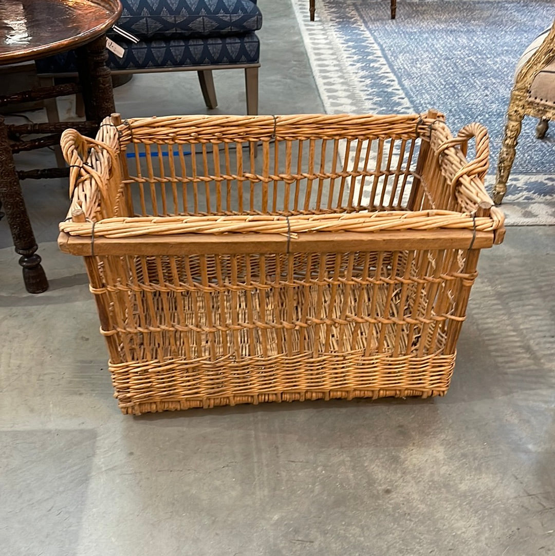 English Wicker Laundry Basket
