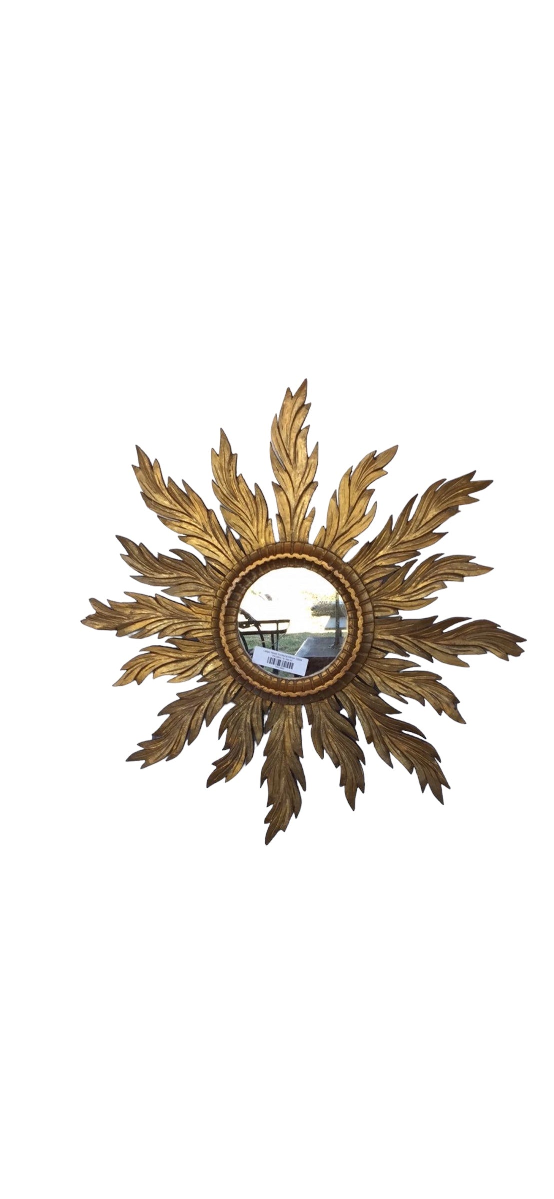 Large Wood Sunburst Mirror SB04