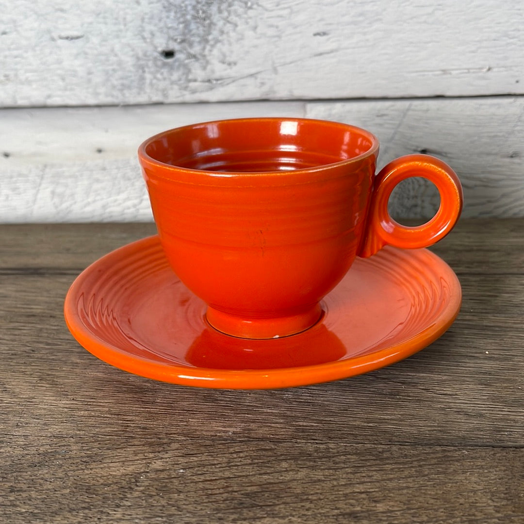 Original Red Fiestaware Cup and Saucer