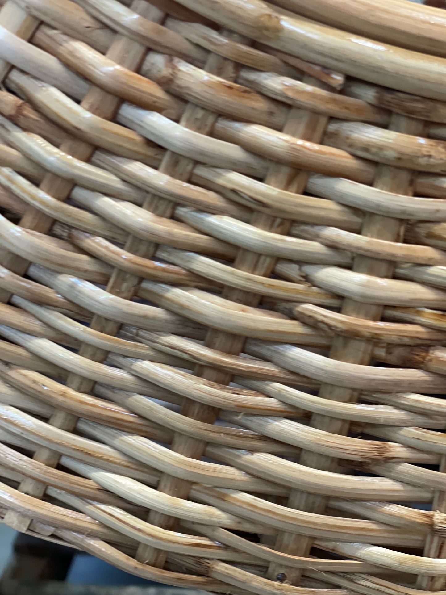 32” Rattan Mirror with Matching Hangar