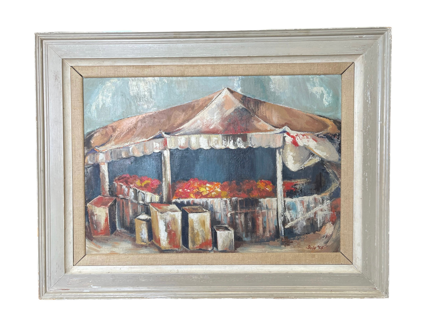 English Early 1900's Oil on Canvas The Onion Seller