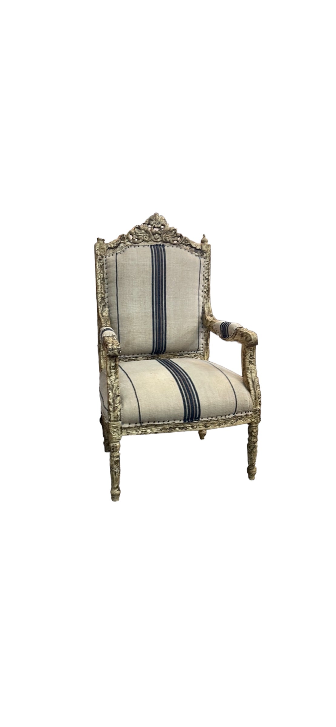 French Striped 1800s Chairs