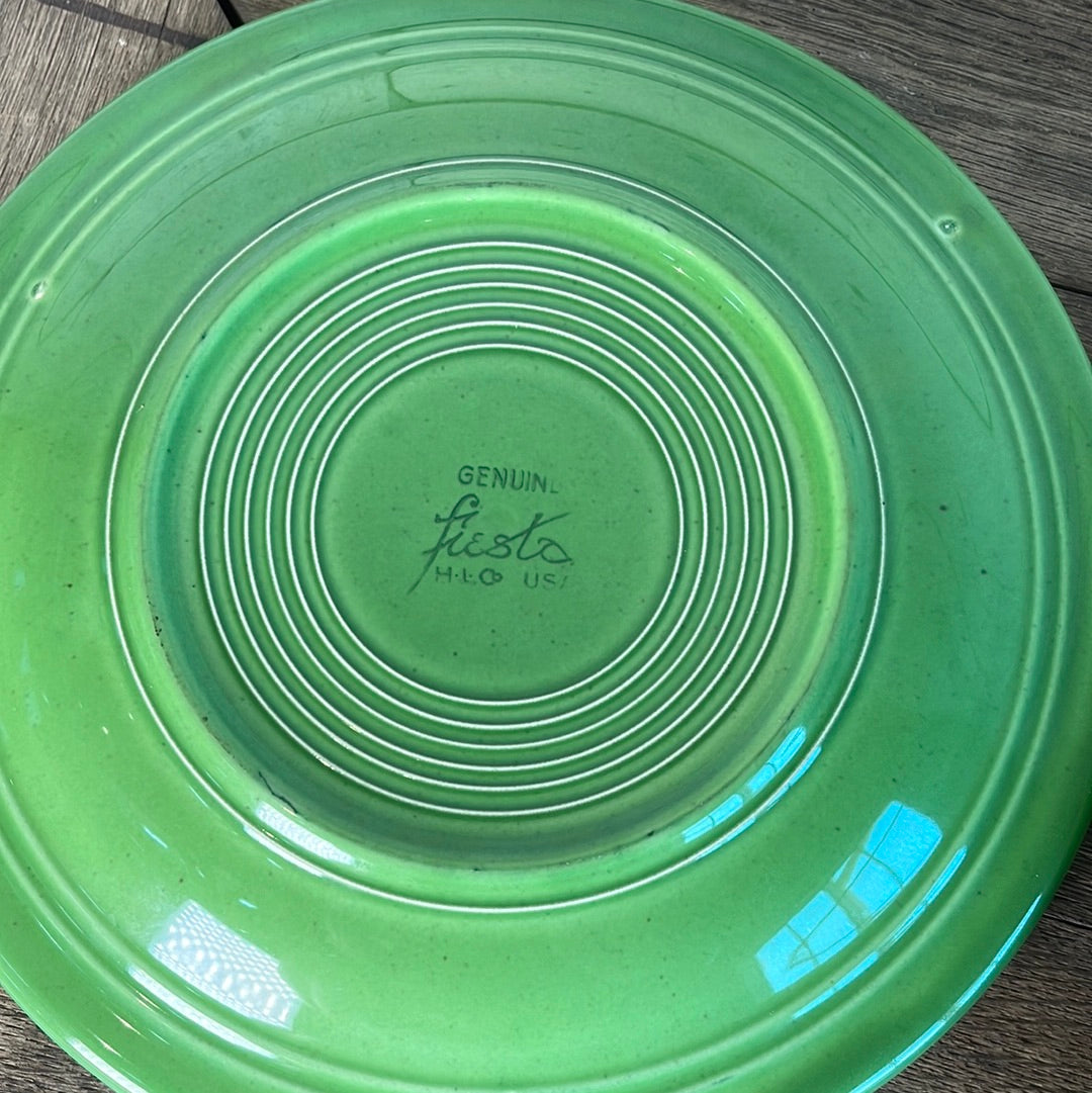 Vintage Fiestaware Medium Green Dinner Plate 10 3/8”