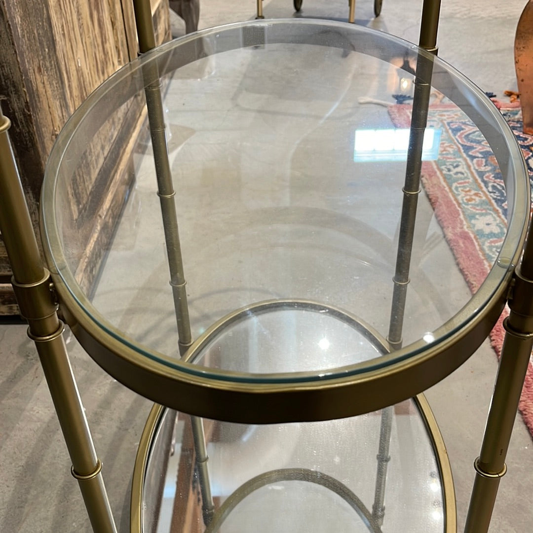 Classic Gold Framed 3-Tier Bar Cart
