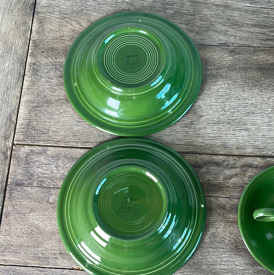 Original Fiestaware Forest Green Flat Rimmed Soup Bowl