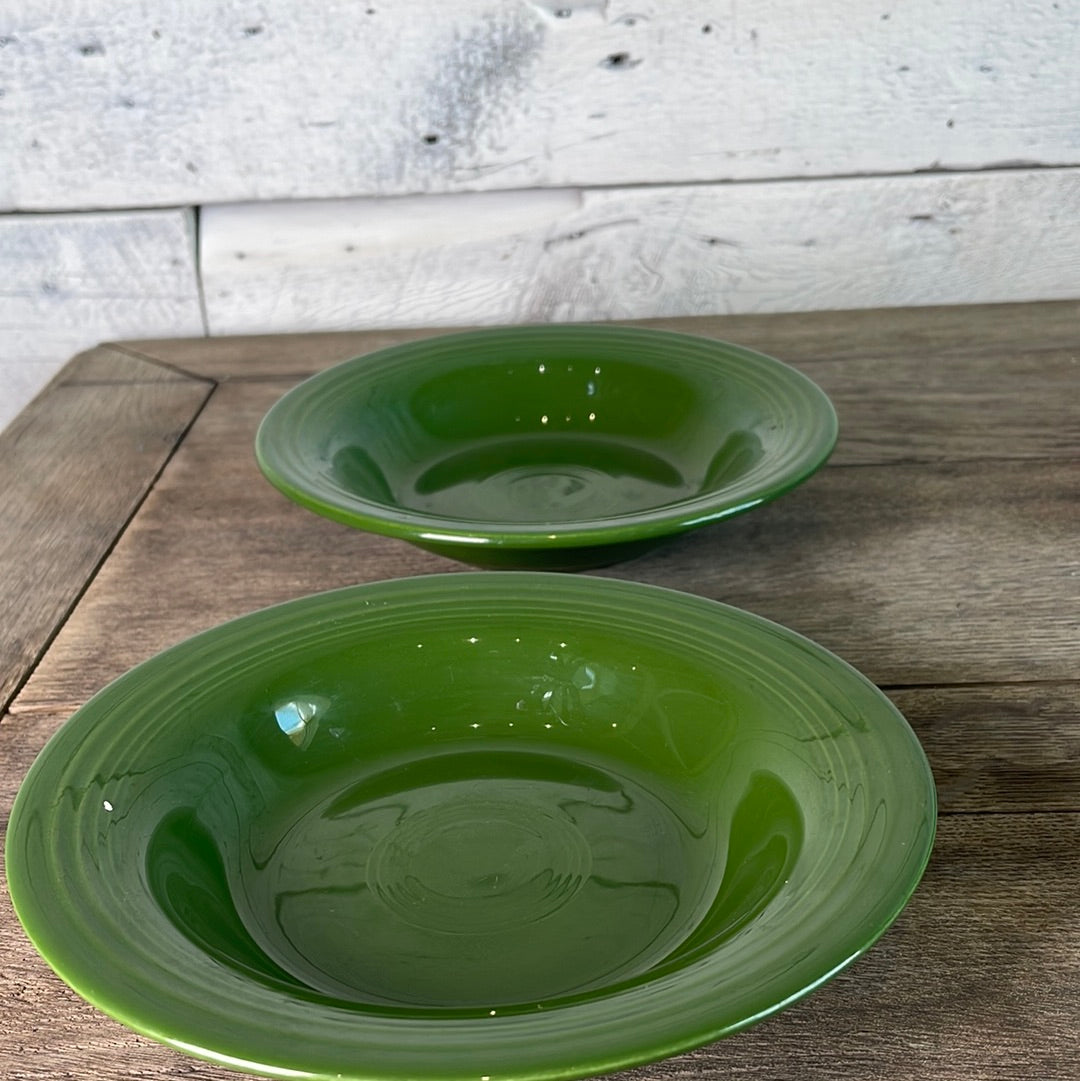 Original Fiestaware Forest Green Flat Rimmed Soup Bowl
