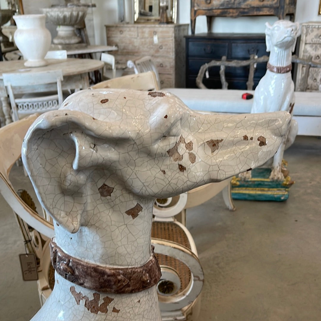 Pair of Italian Majolica Hounds
