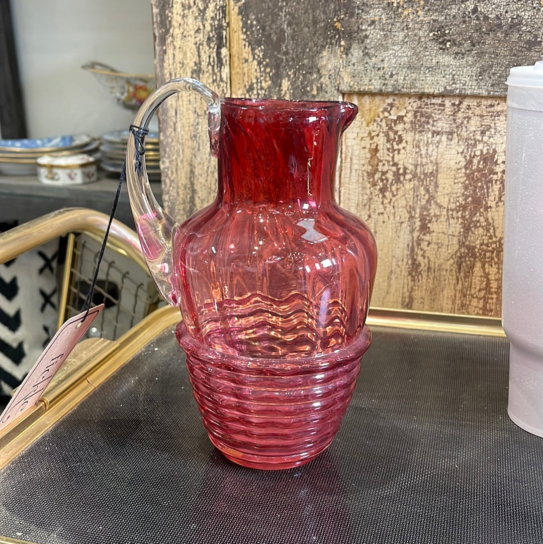 Cranberry Glass Jug 1880