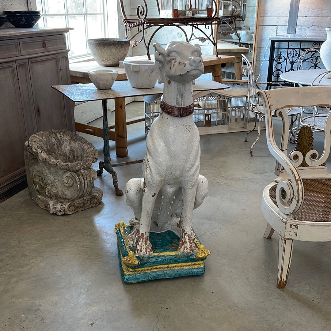 Pair of Italian Majolica Hounds